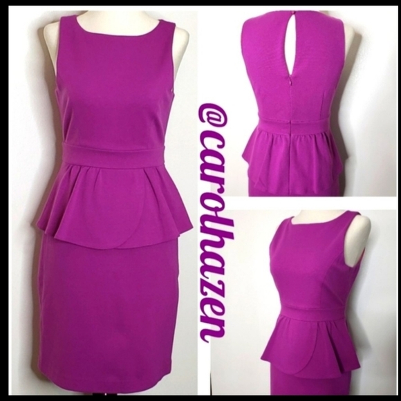 Tibi Norma Chic Jersey Knit Peplum Dress Casual Office Barbiecore Spring Luxury - Picture 15 of 16